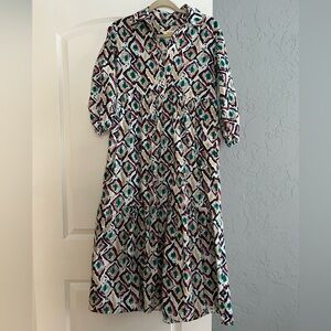 The Bettina Tiered Shirt Dress by Maeve Anthropologie